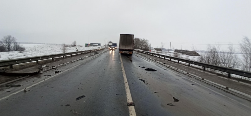 Под Рязанью водитель и пассажирка легковушки погибли в аварии с двумя грузовиками