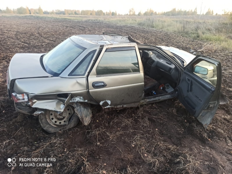 Под Рязанью нетрезвая автоледи вылетела в кювет