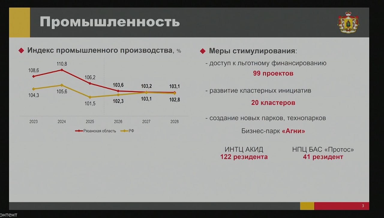 Прогноз социально-экономического развития Рязанской области остаётся положительным