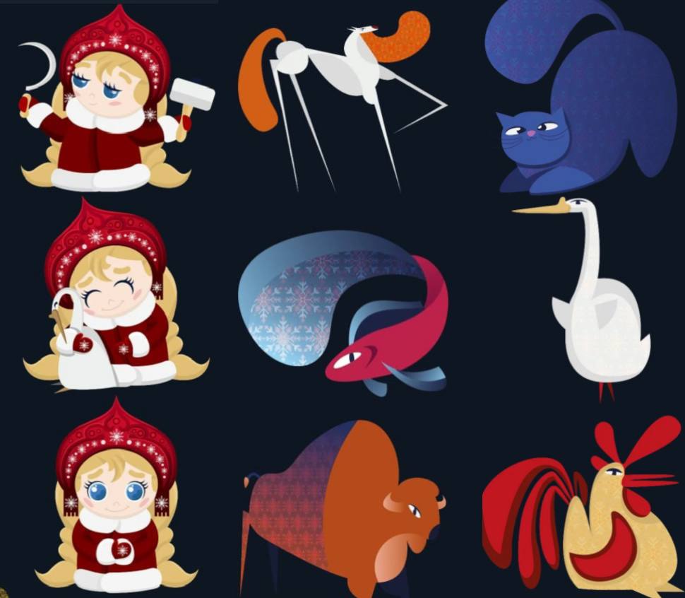 У маскотов Новогодней столицы появился стикерпак